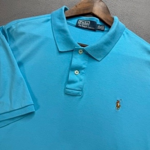 Polo Ralph Lauren Other - Polo Ralph Lauren Polo Shirt Classic Fit XXL Blue Short Sleeve Flesh Pony Preppy